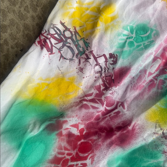 Johnny Was RARE Painted Crochet Trimmed Handkerchief Tank Tunic, size Small - Picture 4 of 8